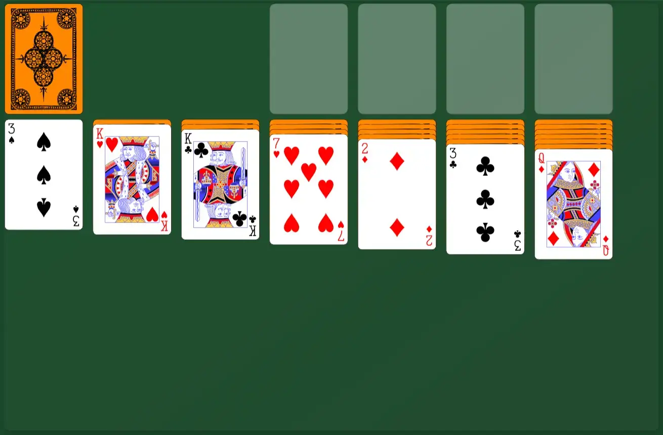 Online solitaire start screen